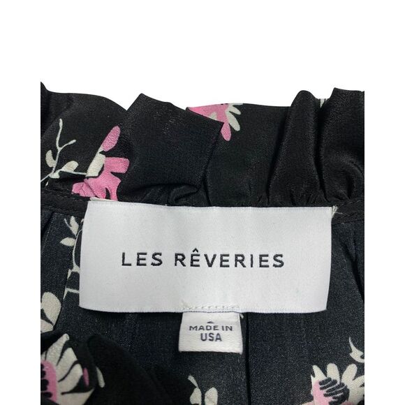 Les Revêries Tie-front Maxi Dress in Floral Print Silk - Picture 7 of 9